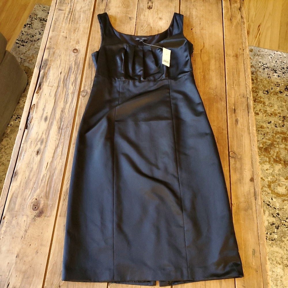 Banana Republic Women's Black Satin Sleeveless Dress Size 8 NEW